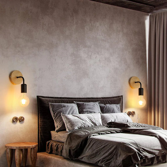 Le Vestige – Applique Vintage Bois et Métal Noir