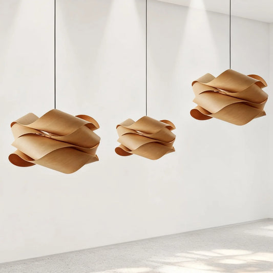 La Vaguelette – Suspension Bois Sculpté 45cm