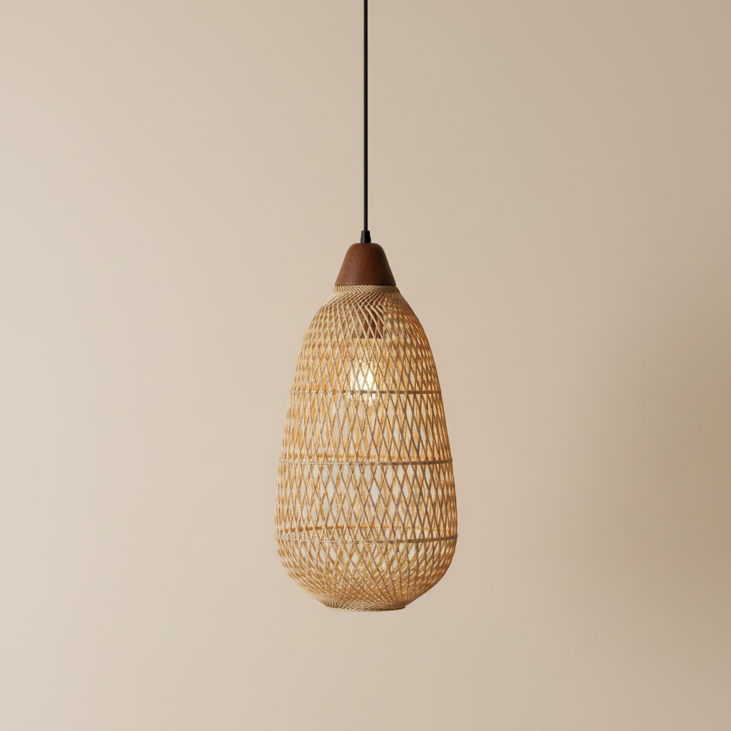 Le Panier – Suspension Rotin Beige