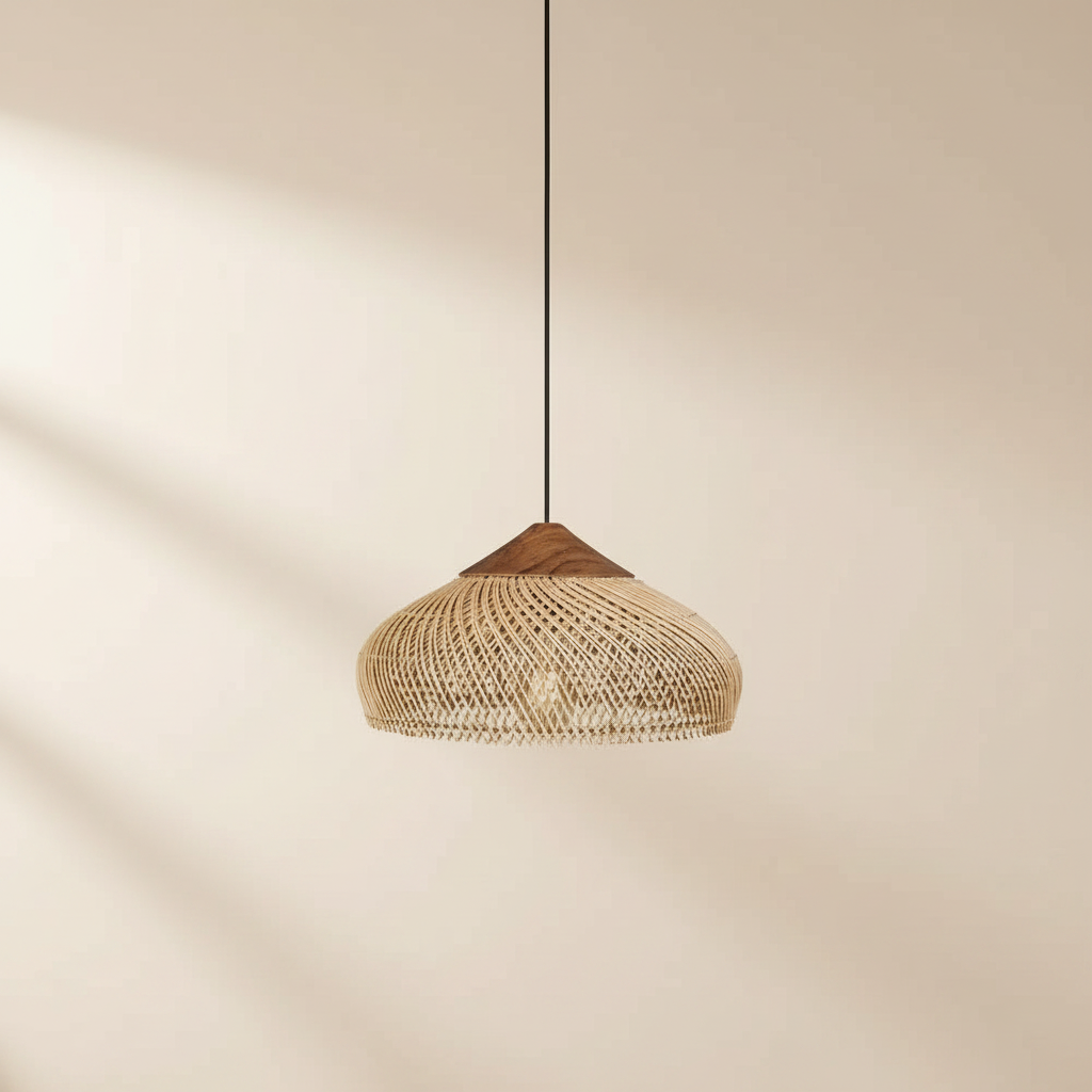 Le Panier – Suspension Rotin Beige
