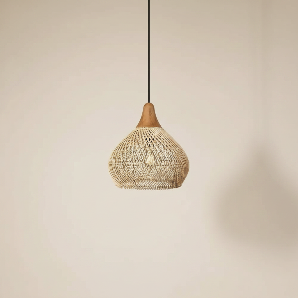 Le Panier – Suspension Rotin Beige