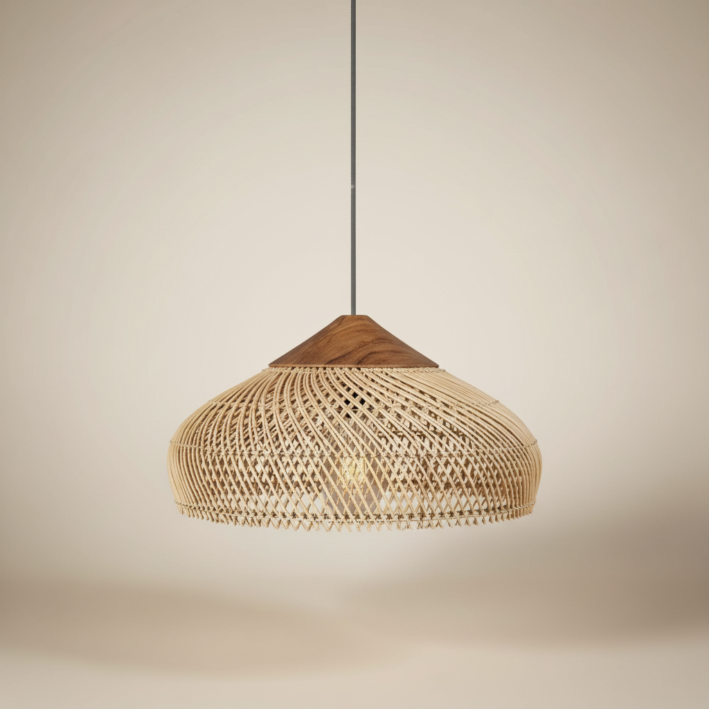 Le Panier – Suspension Rotin Beige