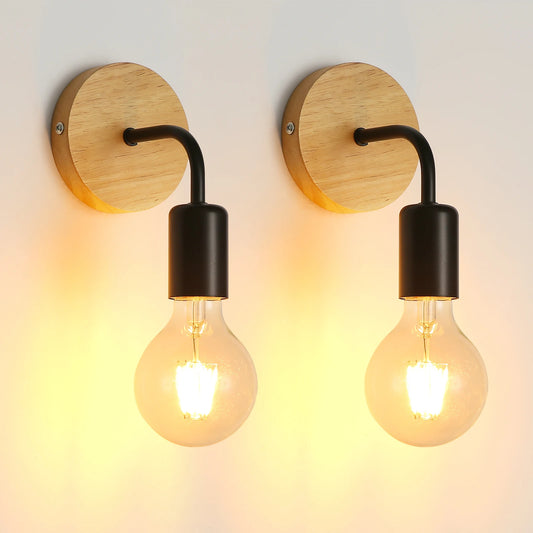Le Vestige – Applique Vintage Bois et Métal Noir