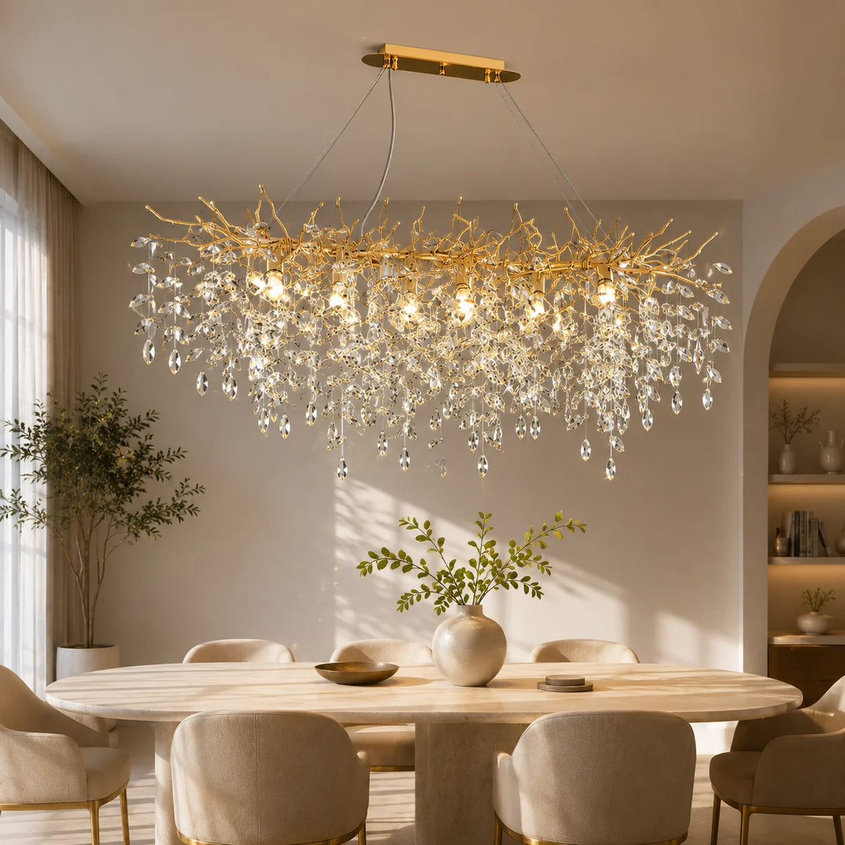 Le Zénith – Lustre Cristal Doré