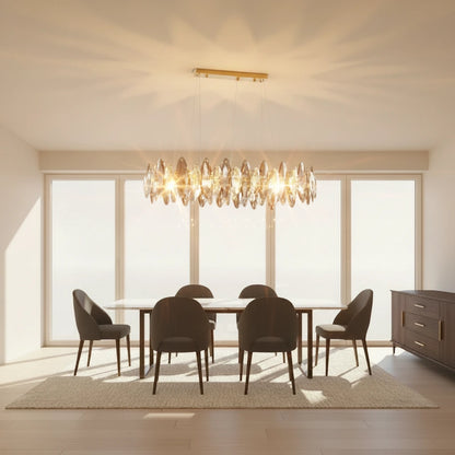 Le Diadème – Lustre Cristal Doré Rond