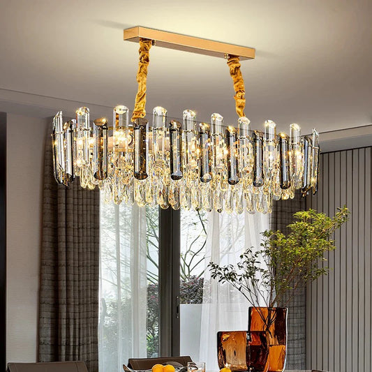 L'Aurore – Lustre Cristal Noir & Or