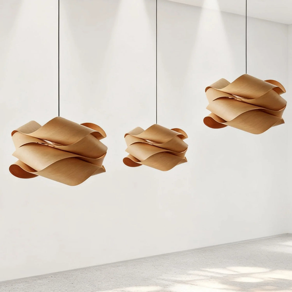 La Vaguelette – Suspension Bois Sculpté 45cm