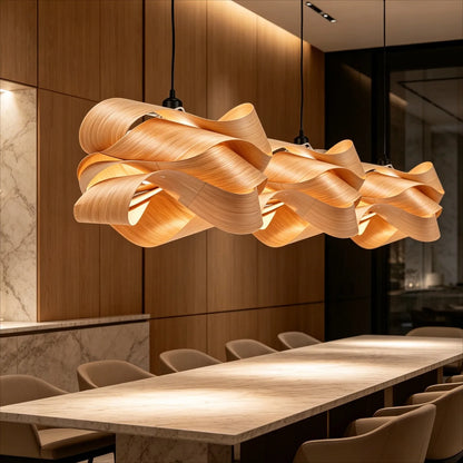 La Vaguelette – Suspension Bois Sculpté 45cm