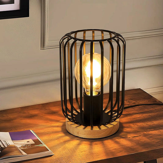 La Volière – Lampe de Chevet Cage Métallique Noire