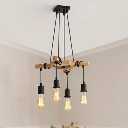 Le Chantier – Suspension Industrielle Bois et Noir