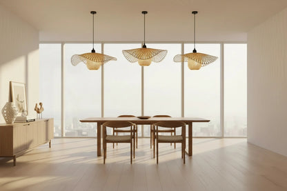 L'Ikebana – Suspension Bambou & Rotin 55cm