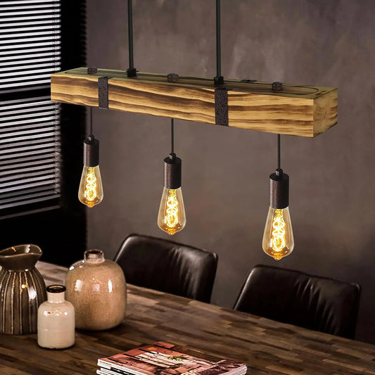 La Poutre – Suspension Vintage en Bois