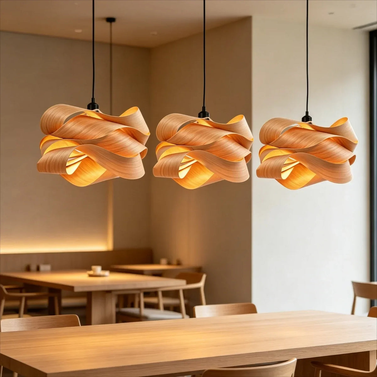 La Vaguelette – Suspension Bois Sculpté 45cm